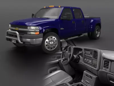 Chevy Silverado 3500 Dually Pickup Truck - Complete Model 3D model