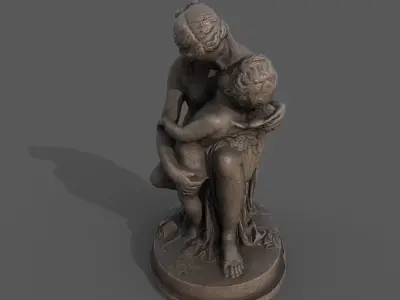 statue of Venus and Cupid  Low-poly 3D model