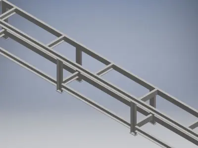 Frame for - Screw Ash Conveyor 3D model