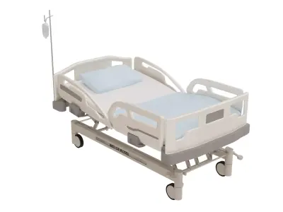 Hospital Bed High Quality 3D model Low-poly 3D model