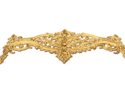 Classic Carved Bed 3D model 14  3D model