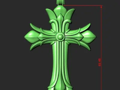 MEN S BRUTAL CROSS and BEAD INSERT WITH A DIAMETER OF 5mm 3D print model