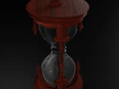 Vintage Wooden Hourglass 3D model