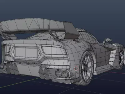 Stylized Racing Sports Car Low-poly 3D model