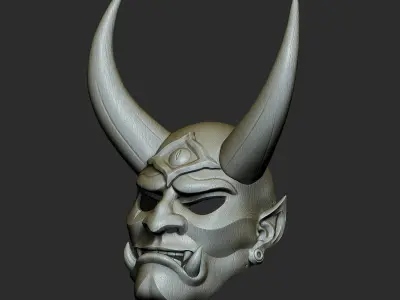 Hannya Mask Oni Demon Mask Samurai Mask 3D print model