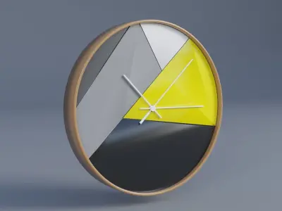 Wall Clock Low-poly 3D model