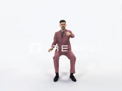 Posture 20F Driver Driving Sitting Elegant BusinessMan Low-poly 3D model