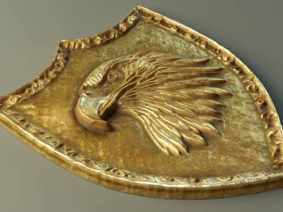 Eagle Heraldic Emblem PBR Low-poly 3D model