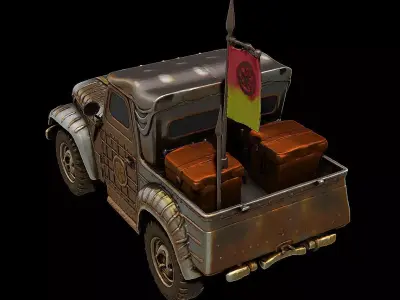 Samurai Fusion Off Road Vehicle Armored Edo Tech Car Game Ready 3D print model