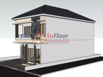 House 10x20m code 639 - Sketchup 3D model 3D model 3D model