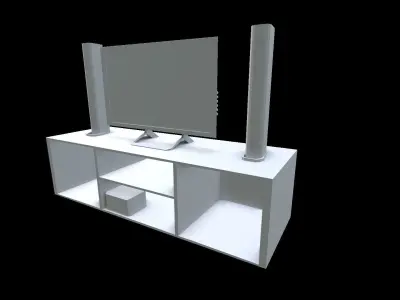 Television with table 3D model
