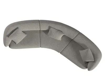 Auburn Performance Fabric Curve 3 Seater Sofa 3D model