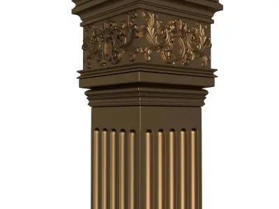Column Capital 1304 Low-poly 3D model