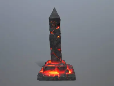lava pillar Low-poly 3D model
