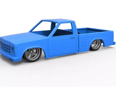 Shell and wheels Chevrolet S10 1990 Scale 1 to 25 3D print model