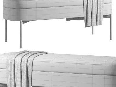 Chloe Storage Bench By Englishelm 3D model