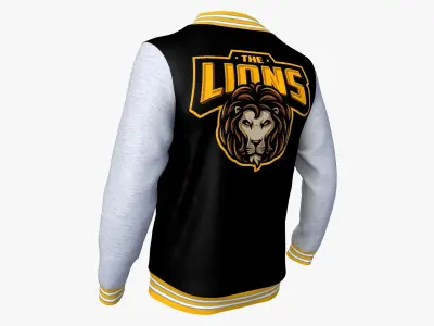 Classic Varsity Jacket 2x Low-poly 3D model