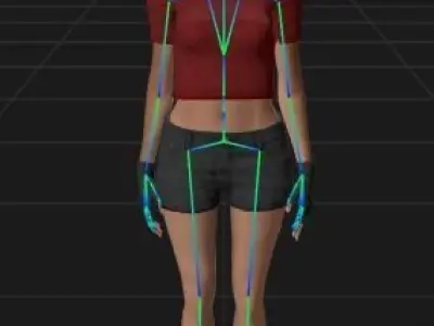 Beautiful Female Gangster Low-poly 3D model