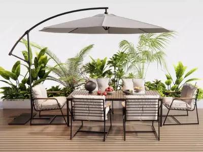 Patio Dining Set 3D model