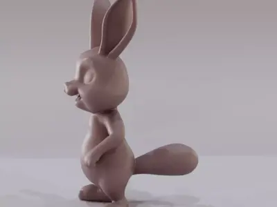 Cute Cartoon Rabbit Toy 3D Printable Model 3D print model