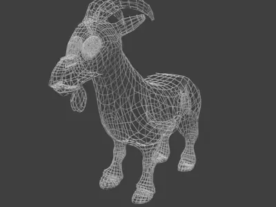 Goat Cartoon Low-poly 3D model