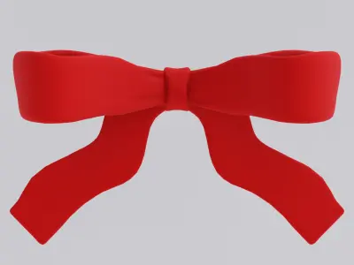 Bow red Free low-poly 3D model