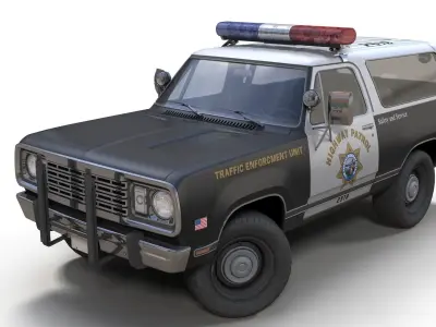 Offroad police car Low-poly 3D model