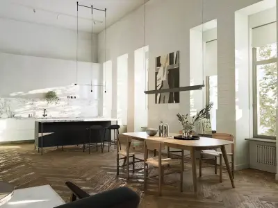 Modern residential interior 02 UE5 Low-poly 3D model