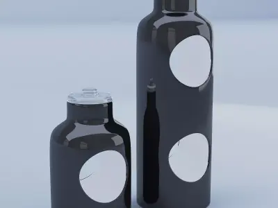 Black Containter Glass 3D model