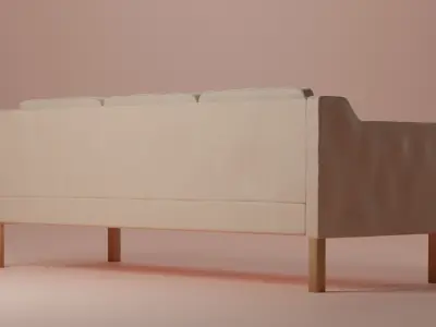 Leather sofa Low-poly 3D model purchase