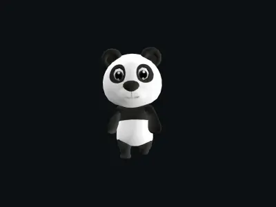 Cartoon Panda Low-poly 3D model