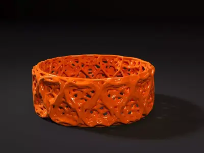 Bracelet 2 orange ring 3D print model