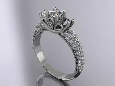 Elegant Diamond Ring Brand Gold 3D print model purchase