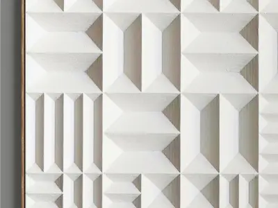 Plaster Two Photo Frame E-12 Low-poly 3D model