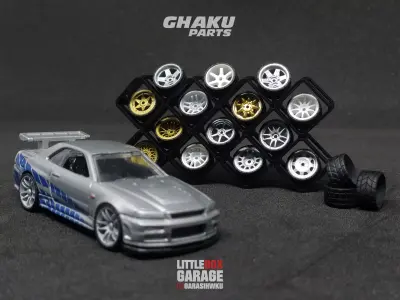 wheels rim rack display stand 11 box cross for diecast 64 scale 3D print model