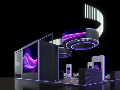 Exhibition Stand - 12m x 09m 3D model - 108m 3D model  3D model