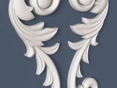 Decorative Scroll 3D model 2