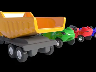 Cartoon cars 3D model