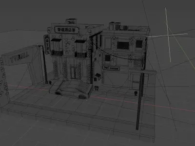 Low Poly Cyberpunk City Low-poly 3D model Low-poly 3D model