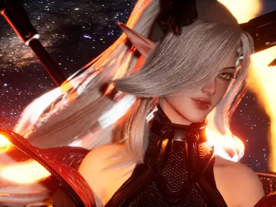 Cosmo Succubus Girl - Game Ready Low-poly 3D model