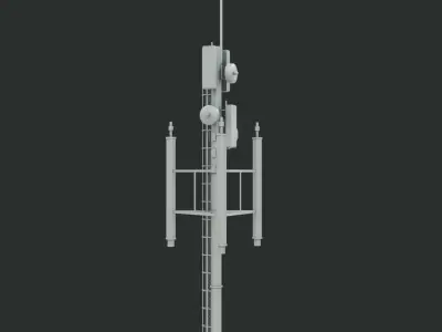 Sci-Fi Antenna Set Low-poly 3D model