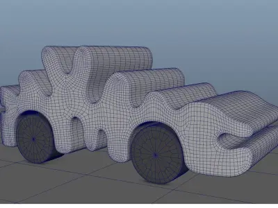 The wood car 3d model  3D print model