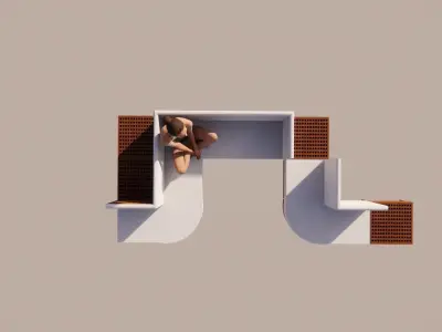 japandi style Sofa 3D model