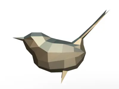 sparrow low poly bird 3D print model