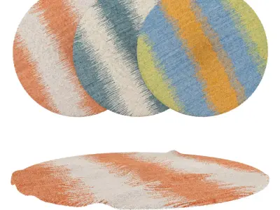 Round Rug Set 242 3D model