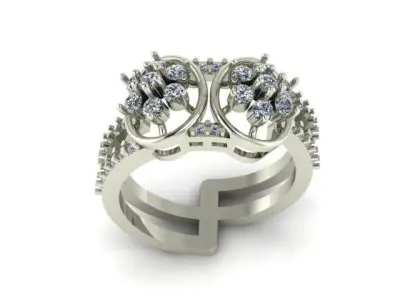 Modern Fashion Diamond  Ring 3D print model