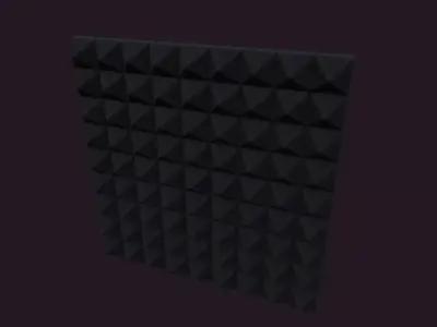 Studio soundproof panel lowpoly Sound Barrier square pattern Low-poly 3D model