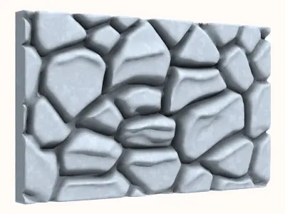 Layered Slate Rock Wall Component 3D model