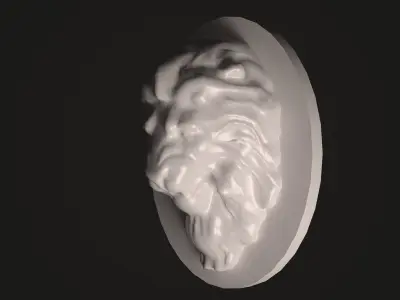 lionhead sculpture of lion Low-poly 3D model