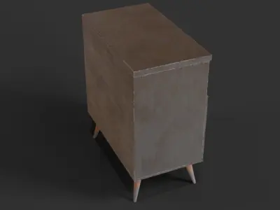 Bedside Table Retro Status 2 Drawers 3D model